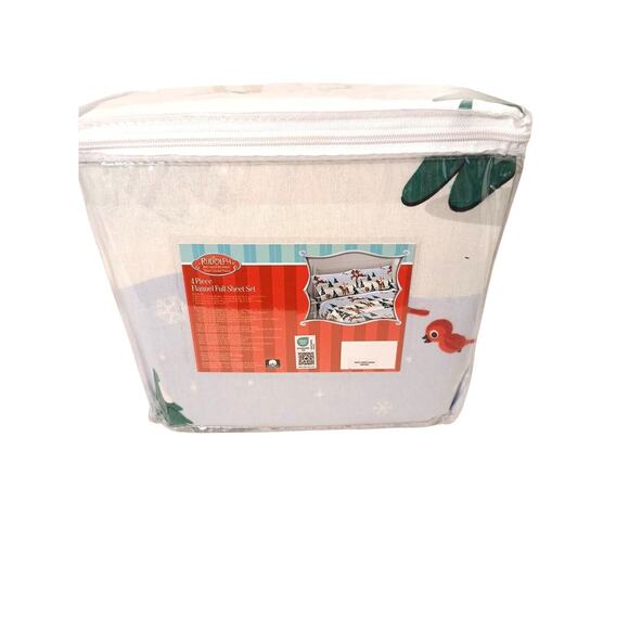 Rudolph The Red Nosed Reindeer FULL Flannel Sheet Set 100% Cotton New Christmas - Picture 9 of 14